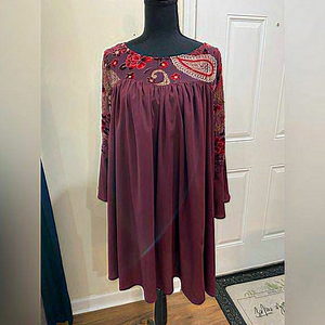 Umgee Burgundy Floral Dress